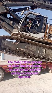 This mobilization process must be carried out by a competent operator. #mobilization #heavyequipment #boredpile | Excavator proyek