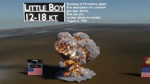 原子弹威力对比 V2 - Nuclear Explosions Size Comparison V2