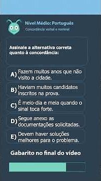 Concurso nível Médio, Português, Concordância verbal e nominal