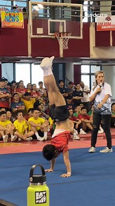 LONGEST HANDSTAND CONTEST 🙌 The NCAA Cheer camp showcased different strengths of different teams. Take a look at who won the longest handstand contest! Watch the #NCAASeason99 Cheerleading Competition live at the FilOil EcoOil Center on June 19 and airing on June 23, 10:00 AM on GTV! Follow #GMASports for more updates. | GMA Sports PH