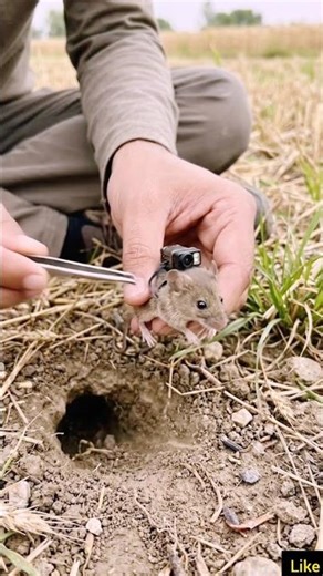 Tiny Mouse with a Mini Camera Exploring Its Burrow 🐭📹 #shortvideo #AnimalPOV #youtubeshorts
