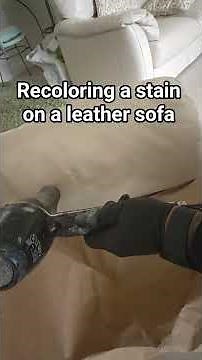 Leather Sofa Stain Recoloured 🔥 Like New Again!