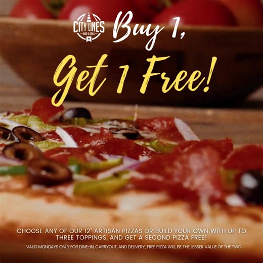 POV: You were only going to order one pizza… 🍕👀 💥 BOGO Pizza starts TODAY at 4 PM Buy one pizza, get one FREE! Dine in or order online ⬇️ 👉 https://order.toasttab.com/online/city-lines Tag who you’re sharing with (or not 😏)