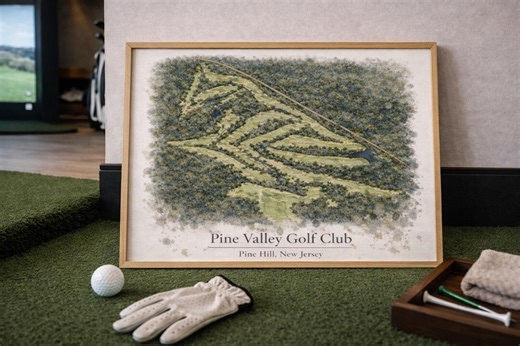 Pine Valley Golf Club Print | Watercolor Course Map | Golf Gift (digital Download) - Etsy
