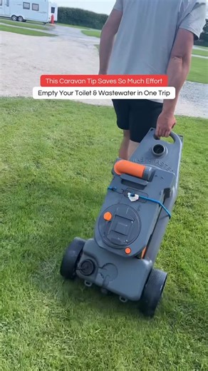 Touring with Riva on Instagram: "Caravan tip that saves SO much effort 👌 Did you know the Waste Master has a specially designed lip that your toilet cassette can sit on? That means you can strap them together and take both to the disposal point in one trip instead of making two 🙌 Less carrying, less hassle, and a much easier emptying routine — especially when the site is busy. One of those simple caravan tips that makes life on site just that bit easier 🚐✨ Save this for your next trip! #Carav