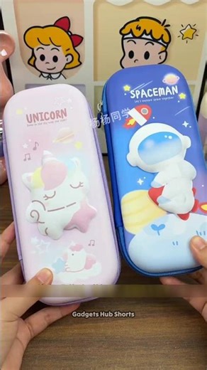 Unicorn And Spaceman Pencil Box, Pouch, Compass Box, Geometry Box, School Stationery #shorts