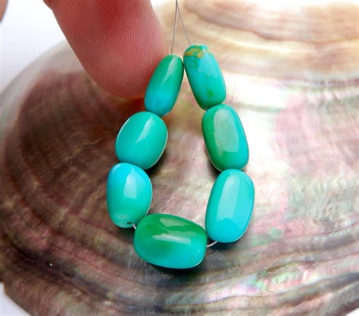 Armenian Blue Turquoise Nugget Beads: AAAA  Blue & Green Colors - 35.70cts - 3.55 Inches - Etsy