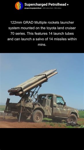 GRAD Multiple Rocket Launch System on a toyota land cruiser