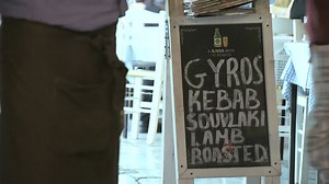 Food Sign in Athens | Free Stock Video Footage