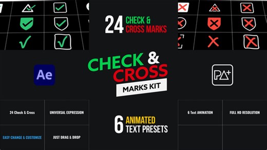Check & Cross Marks Kit For After Effects