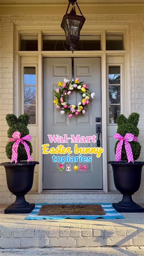 These viral Wal-Mart Easter bunny topiaries sold out FAST last year.🐰🌷I LOVED them so much, but they didn’t have them in stores here, so my bestie (who lives in Florida) got them and shipped them to me! 🙌🏻🩷I added pink polka-dot bows for that extra whimsy! Pulled them out of storage a couple of days ago, and now they’re ready to welcome all the Easter and spring joy. They make me so happy! Who’s already decorating for Easter and spring? 🐇🌸🌼 #easterdecor #walmartfinds #springdecor #spring