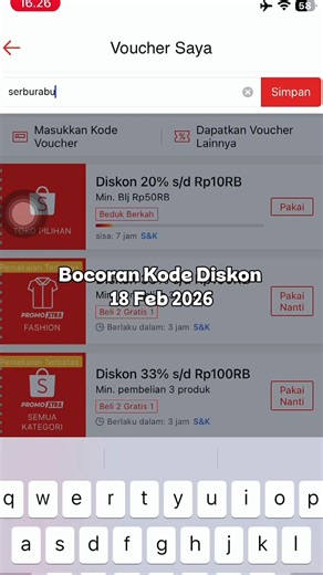 Kode Diskon Shopee untuk Malam Ini