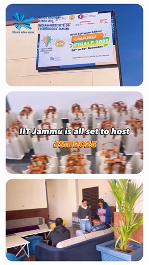IIT Jammu on Instagram: "IIT Jammu is all set to host the Smart India Hackathon 2025 – Software Edition (Software Edition) as a proud Nodal Center for the second consecutive year. Date: 8th & 9th December 2025 With all preparations completed, the campus is ready to welcome brilliant young innovators from across the country. From logistics and mentoring support to world-class infrastructure, every detail has been carefully planned to ensure an inspiring, seamless, and high-impact hackathon experi