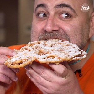 Is there anything better than a deep-fried dessert? Duff Goldman's Funnel Cake is begging you to take a bite! 😍 Save the recipe: https://foodtv.com/2vHxBF3! | Food Network