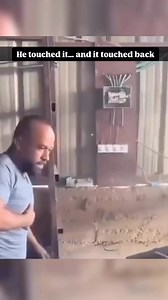 He touched it… and it touched back. Electrical shorts are no joke....