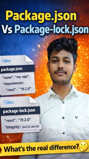 Avneesh yadav on Instagram: "Package.json VS Package -lock.json . . . . . . . #viral #development #trending #coding #like4like"