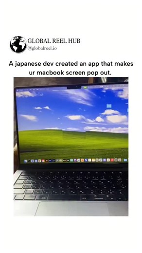 GLOBAL HUB on Instagram: "Dm for Credit / Removal The post showcases a viral demo video of a custom macOS app that applies real-time 3D parallax to the desktop wallpaper, using the MacBook's front camera to track tilt and create an optical illusion of the screen detaching and popping forward, demonstrated with the iconic Windows XP Bliss landscape. Developed by an unnamed Japanese programmer, the effect builds on computer vision techniques like those in iOS Portrait mode, layering depth maps ove