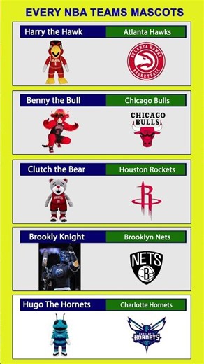 Every NBA Team's Mascots #nba #basketball #nbateam #nbateams