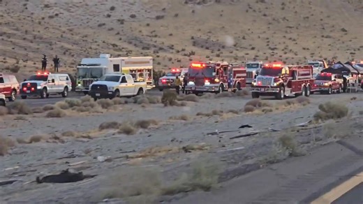 It's been over 32 hours since this truck accident/fire, and I 15 northbound is still closed. I 40 has MAJOR delays.... still. Authorities worried about harmful air quality as the lithium batteries burn. Linda Weber video | Kevin Janison