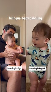 did you know that babies can babble in sign language?!Cruz recently started doing it and it makes my mama heart so happy! He is babbling with his hands as well as his voice all the time now! Baby babbling can look like:- waving arms- twisting hands- flapping arms and hands- opening and closing handsWhen babies babble with their hands it’s called manual babbling! #deaf #deafmom #deafandhearingcouple #deafcommunity #deafawareness #deafculture #deafworld #deafbaby #hardofhearing #asl #americansignl