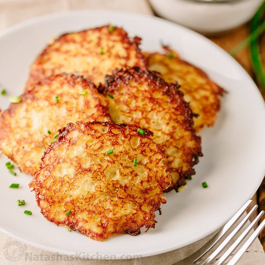 Stuffed Potato Pancakes (Draniki) RECIPE: http://bit.ly/stuffedpotatopancakes | NatashasKitchen.com