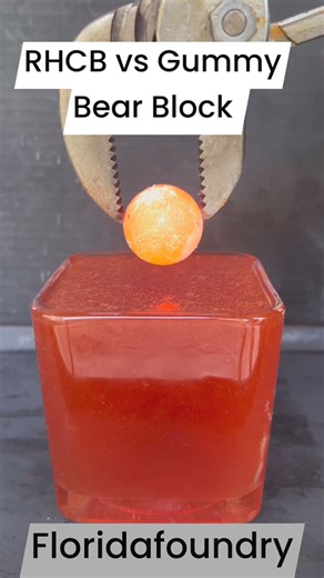 1.4M views · 8.8K reactions | RHCB vs Gummy Bear Block #Satisfying #Experiment #RCB #GummyBear | Florida Foundry | Facebook