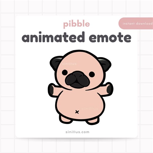 Lindo emoticono animado de Pibble / Meme divertido de "Lávame la barriga" / GIF de Twitch Discord para streamers - Etsy España