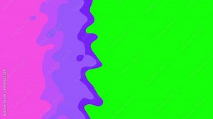 Pink violet wave fluid animation transition FX on green screen background