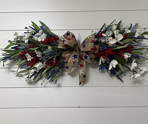 Patriotic Swag, Fourth of July Lavender Swag Wreath for Front Door, Red White and Blue Swag, Mirror Swag, Over Door, Home Decor Wall Swag - Etsy