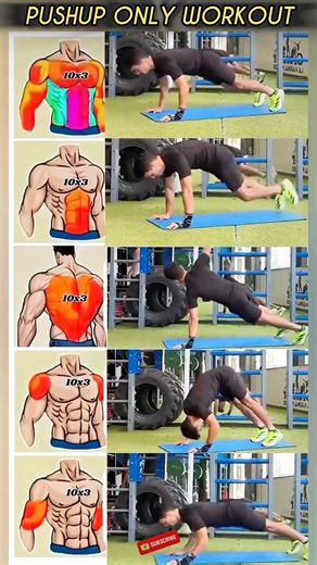pushup only workout #ytshorts #shorts #pushups #fullbody #shoulder #fitness #exercise #workout
