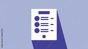 White Coffee menu icon isolated on purple background. Design a menu for the cafe, a restaurant, coffee shop. 4K Video motion graphic animation Stock Video