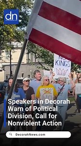 4.3K views · 48 reactions | Marching through Decorah: community members gathered for the second “No Kings” Rally, calling for civic engagement, nonviolence, and unity.  | DecorahNews.com | Facebook