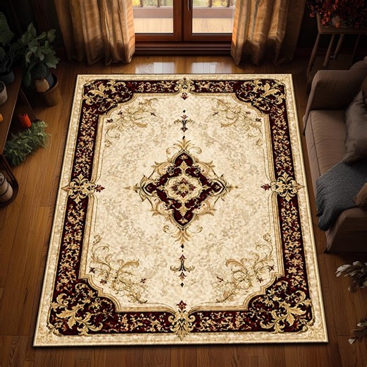 Traditional Area Rug, Classic Living Room Rug, Digital Print Tug - Etsy