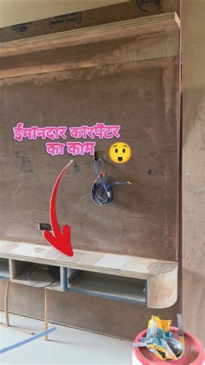 Honest Carpenter Skills 🔥 Smart TV Unit Installation #woodworking #shortvideo