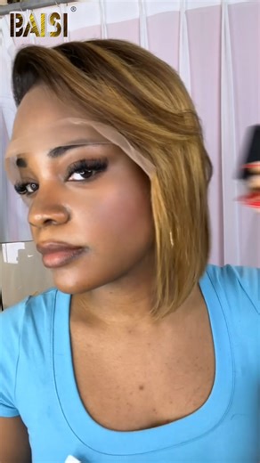@baisiwig_official on Instagram: "Would anyone like to try a full lace bob wig?💕👀 #baisiwig #bobwig #wig #fulllacewig #lacewig #colorwig #blackwomen #shorthairstyle #hairforblackwomen #fyp #Christmas2025 #baisi"