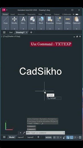 How to Explode Text in AutoCAD | TEXTEXP Command #shorts