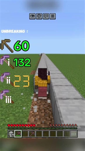 Wood pickaxe unbreaking test 1 to 3 0,1,2,3