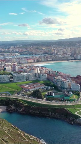 A Coruña, Galicia: Drone views of Spanish cultural heritage