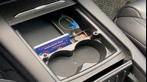 ICBEAMER Carbon Fiber Pattern Center Console Organizer Fit: Tesla Model S/Model X 2016~2021, Storage Box Coins Cup Holder