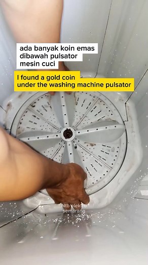 Assalaamu'alaikum. I found a gold coin under the washing machine pulsator. Ada banyak koin dibawah pulsator mesin cuci. | Suhamrul Suyaeni