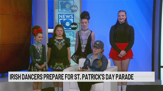 Irish dancers prepare for St. Patrick's Day parade