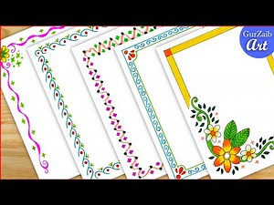 5 Easy but beautiful Border Designs ⭐ For your project file decoration #4