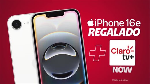 8.8K views · 10 comments |  ¡NUEVO! Lleva tu TV a donde vayas con Clarotv+ NOW  Incluido con tu iPhone 16e REGALADO al activar el nuevo plan ilimitado.  Corre a https://bit.ly/laredparacadatu_apple  Llama al 1-833-642-5276  Visítanos en tienda Solo hasta el 16 de septiembre de 2025. | Claro PR | Facebook