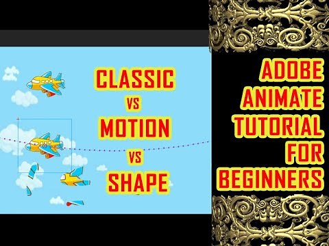 classic tween vs motion tween vs shape tween | animate cc tutorial hindi | classic tween animate cc