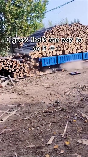 Insane Factories on Instagram: "This unconventional unloading technique, often called “reverse dumping,” is a quick way to offload logs in logging operations. The truck driver accelerates in reverse and abruptly stops, using momentum to propel the logs out of the truck bed. While this method looks chaotic, it’s commonly used in areas with minimal equipment for unloading. The process is fast and relies heavily on driver skill to ensure the logs are unloaded efficiently without causing damage to t