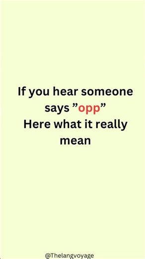 What “OPP” really means?#englishshorts #genz #slang #learnenglish