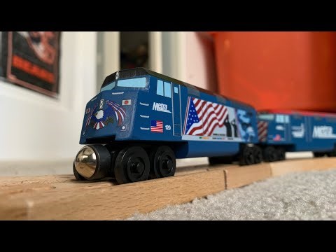 Whittle Shortline Metra 120(Veterans)wooden train unboxing! @whittletoytrainvideos