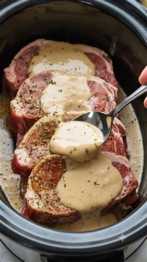 Pioneer Woman Crockpot Pork Chops Full Recipe in Description #slowcookerrecipe #crockpotcooking