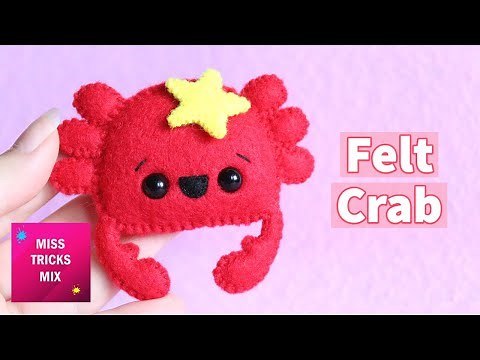 DIY: Cute Kawaii Crab Felt Plush | Kawaii Crafts | Felt Crafts.