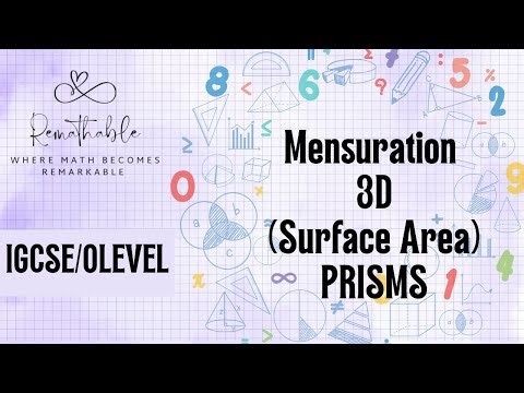 Mensuration 3D: Surface Area of Prisms PART 1 | IGCSE/O Level